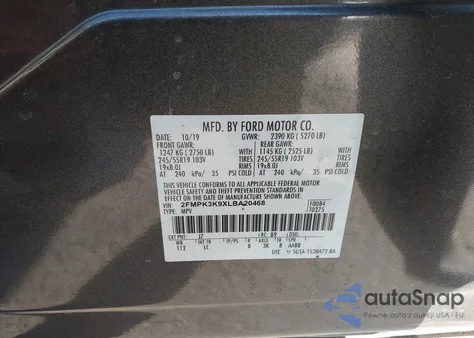 2020 Ford Edge Titanium from USA, damaged, VIN 2FMPK3K9XLBA20468